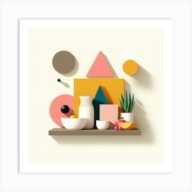 Abstract Food Geometric Art Print
