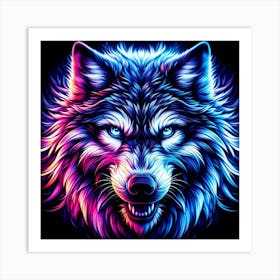 Neon Wolf Art Print