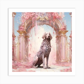 Dog In Pink Art Print