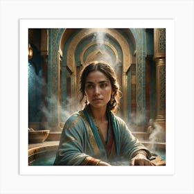 Lady In Hamam Art Print