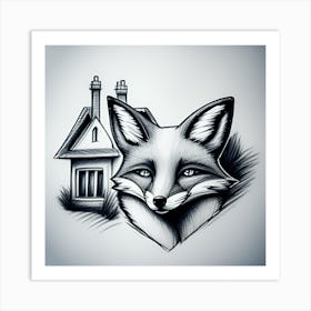 Fox And House Art Print