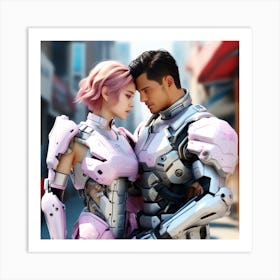 Robot Couple 13 Art Print