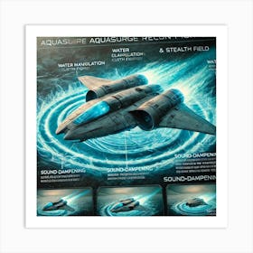 Aquasurge Recon Fighter Stealth Fields Art Print