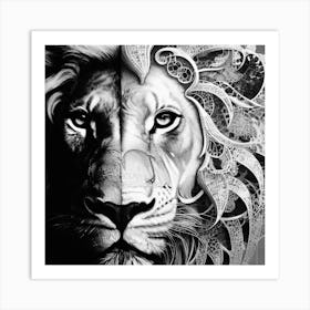 Lion art 85 Art Print