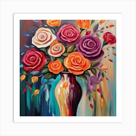 Roses In A Vase 6 Art Print