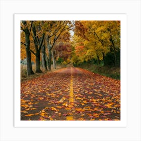 Autumn Road Art Print