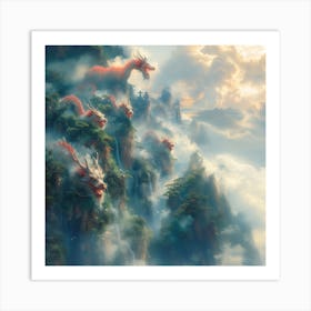 Dragons In The Clouds Art Print