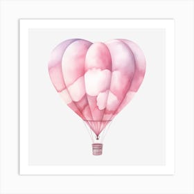 Pink Heart Hot Air Balloon 9 Art Print