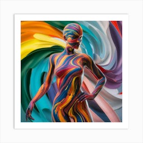 Colorful Body Painting Art Print