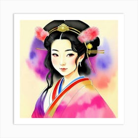 Silent Elegance: A Geisha in Bloom Art Print