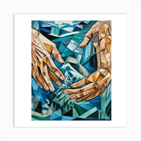 1000014183 hands in water style abstract art print Art Print