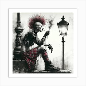 Scottish Punk Female Rocker Art Print