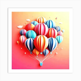 Bouquet Of Hot Air Balloons Art Print