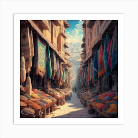 Spice Market In Morocco Art Print