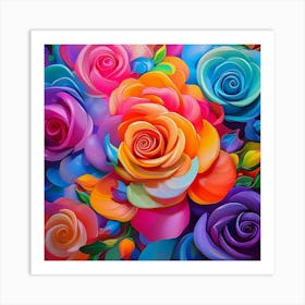 Colorful Roses 5 Art Print