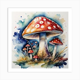 Enchanted Toadstools 1 Art Print