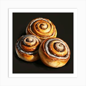 Watercolor Cinnamon Rolls Art Print