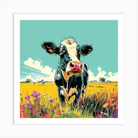 Cow In The Field 1 Art Print