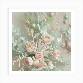 Pink Floral Arrangement Art Print