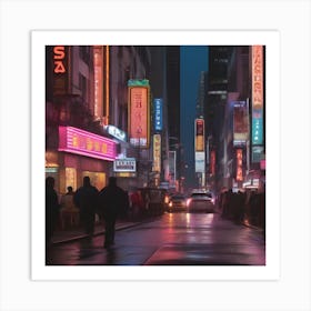 New York City At Night Art Print