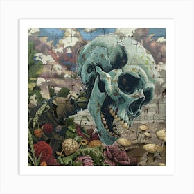 Skulls And Mushrooms Art Print