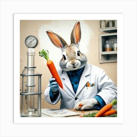 Rabbit In Lab Coat 2 Art Print