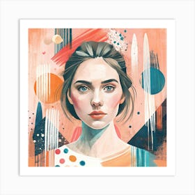 Abstract Portrait Of A Woman Art Print