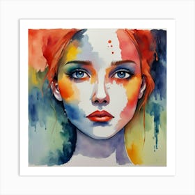 Watercolor Of A Girl 8 Art Print