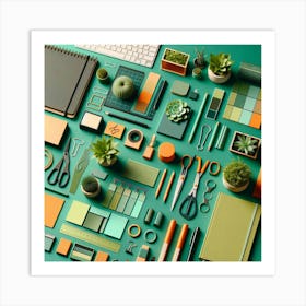 Office Supplies Stock Photos & Royalty-Free Footage Art Print