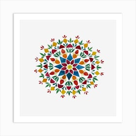 Watercolor Nature Inspired Mandala Art Print