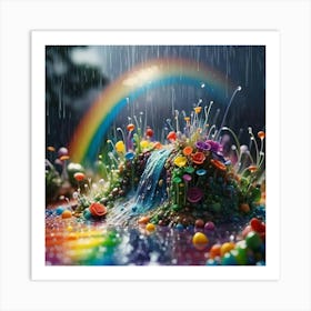 Rainbow In The Rain Art Print