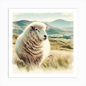 Sheep In The Field 2 Art Print