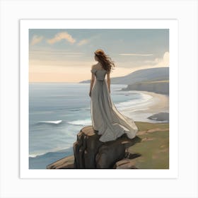 Girl By The Sea Art Print