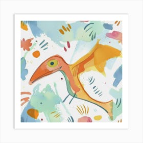 Cute Muted Pteranodon Dinosaur 1 Art Print