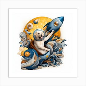 Labrador S Lunar Odyssey Art Print