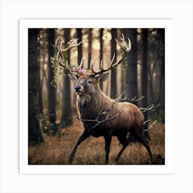 Deer In The Woods Art Print