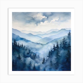 Smoky Mountains 1 Art Print