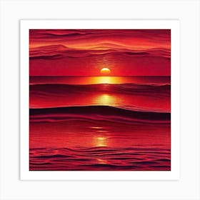 Sunset Over The Ocean 41 Art Print