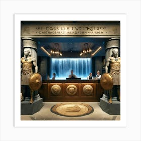 A Unique Restaurant Interior Featuring An Entrance Art Print