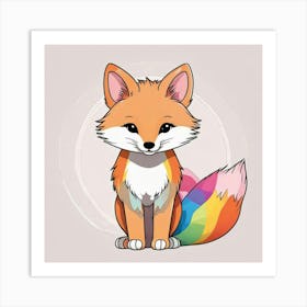 Rainbow Fox 1 Art Print