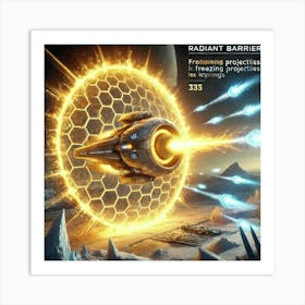 A Futuristic Sci Fi Depiction Of A Solar Flare Interceptor Radiant Barrier Art Print