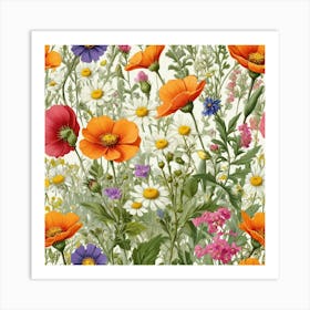 Illustrative Albedo Wild Flowers Art 1 Art Print