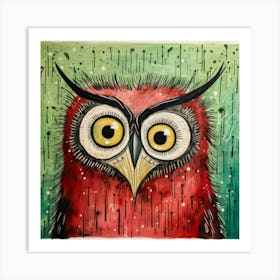 Abstract Snowy Owl 1 Art Print