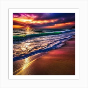 Sunset On The Beach 184 Art Print