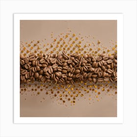 Coffee Beans On A Brown Background Art Print