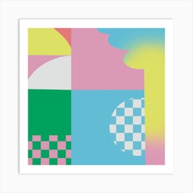 Abstract Geometric in pastel colors 05 Art Print