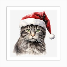 Santa Cat 46 Art Print