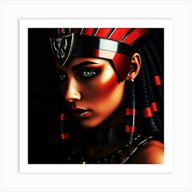 Egyptian Cleopatra Red Light Portrait Art Print