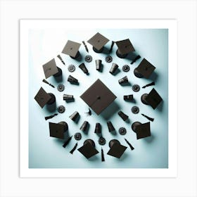 Graduation Hats Art Print