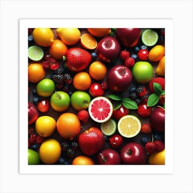 Colorful Fruits Art Print